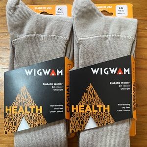 WIGWAM Diabetic Walker Crew Socks 2 packs